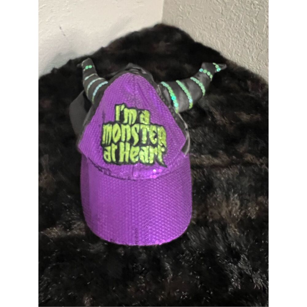 Disney  Maleficent “I’m a Monster at Heart” Sequin Adult Baseball‎ Hat